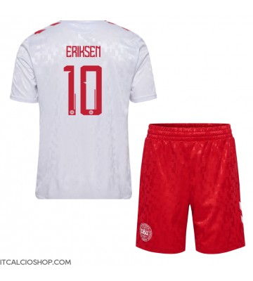 Danimarca Christian Eriksen #10 Seconda Maglia Bambino Europei 2024 Manica Corta (+ Pantaloni corti)